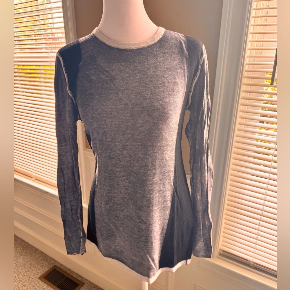 Kokun Women's black & Gray Long Sleeve elegant Tee